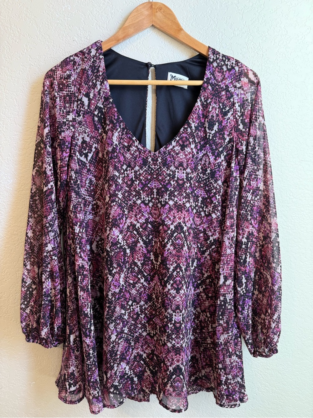 Show Me Your Mumu Purple Snake print Chiffon Top